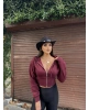 Bordo Premium Crop Sweatshırt