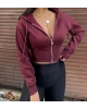 Bordo Premium Crop Sweatshırt