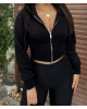 Siyah Premium Crop Sweatshırt