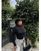 Siyah Yarım Balıkçı Bodysuit