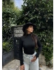 Siyah Yarım Balıkçı Bodysuit
