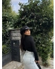 Siyah Yarım Balıkçı Bodysuit