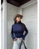 Lacivert Yarım Balıkçı Bodysuit