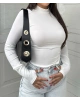 Beyaz Yarım Balıkçı Bodysuit