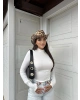 Beyaz Yarım Balıkçı Bodysuit
