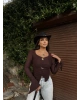 Kahverengi Kolları Volanlı Sun Crop