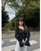 Siyah Kolları Volanlı Sun Crop