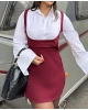 Bordo Gömlek Elbise
