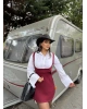 Bordo Gömlek Elbise