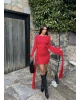 Kırmızı Yan Kurdele Premium Elbise
