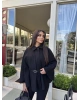Siyah Kemerli Kaşe Panço