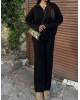 Siyah Fermuarlı Triko Takım