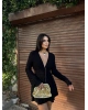Siyah İspanyol Kol V Yaka Şortlu Elbise