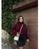 Bordo Balıkçı Yaka Kazak