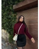 Bordo Balıkçı Yaka Kazak