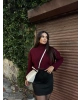 Bordo Balıkçı Yaka Kazak