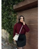 Bordo Balıkçı Yaka Kazak