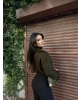 Haki Balıkçı Yaka Kazak