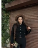 Siyah Düğme Detay Triko Hırka