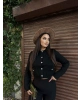 Siyah Düğme Detay Triko Hırka