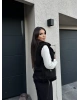 Siyah Peluş Detay Kürk Yelek