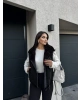 Siyah Peluş Detay Kürk Yelek