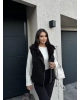 Siyah Peluş Detay Kürk Yelek