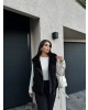 Siyah Peluş Detay Kürk Yelek