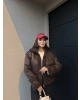 Kahverengi Oversize Peluş Mont