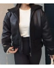 Siyah Oversize Peluş Mont