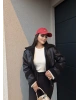 Siyah Oversize Peluş Mont