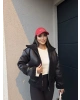 Siyah Oversize Peluş Mont