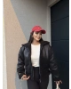 Siyah Oversize Peluş Mont