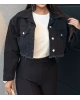 Siyah Crop Ceket