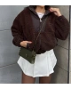 Acı Kahve Oversize Peluş Mont