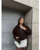 Acı Kahve Oversize Peluş Mont