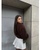 Acı Kahve Oversize Peluş Mont