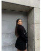 Siyah Kaşe Trenç Mont