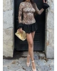 Leopar Fırfırlı Mini Elbise