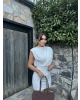 Beyaz Vatkalı Zra Model Elbise