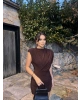 Kahverengi Vatkalı Zra Model Elbise
