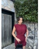 Bordo Vatkalı Zra Model Elbise