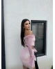 Pembe Payetli Tül Detay Takım