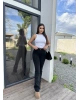 Füme İspanyol Paça Yüksek Bel Jean