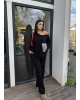 Siyah Kayık Yaka Modal Takım