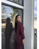 Bordo Kayık Yaka Modal Takım