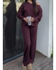 Bordo Kayık Yaka Modal Takım