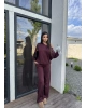 Bordo Kayık Yaka Modal Takım
