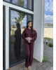 Bordo Kayık Yaka Modal Takım
