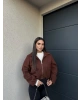 Kahverengi Kaşe Bomber Mont